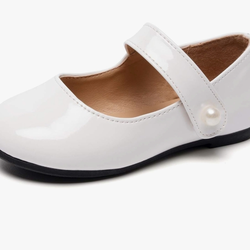 Charming White Kids Mary Jane Shoes Toddler/Little Girl NEW SZ 1 - Picture 6 of 6